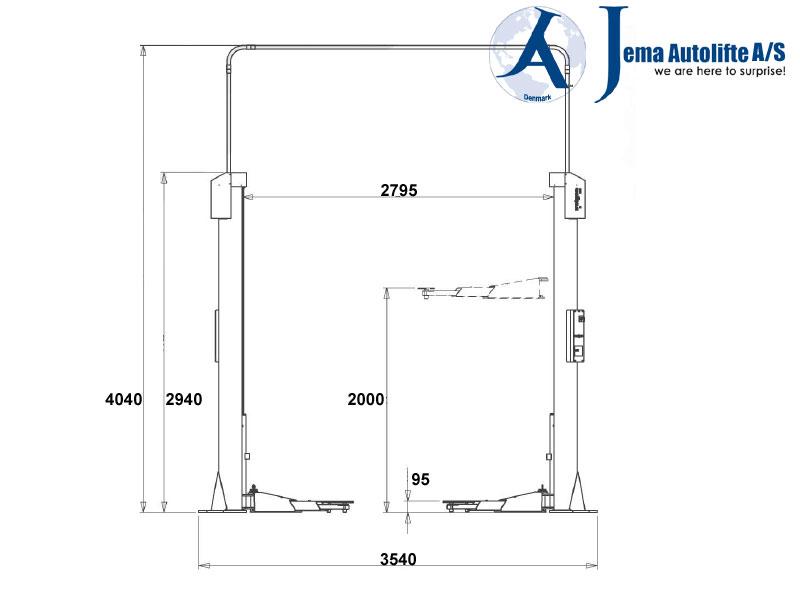 Jema Sollevatore Autoe 2 Post Electro-mechanical Lift JA3500T-E